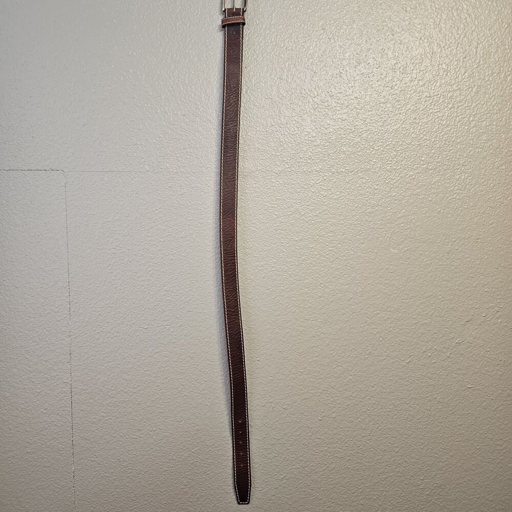 Justin Men’s Genuine Bison Leather Western Belt Brown Size 36 Made USA Work Z012